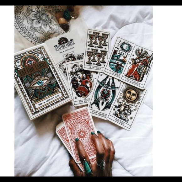 NEW Tattoo Tarot DECK Cards Ink and Intuition Gold Witchcraft Divination Witchy - Picture 2 of 5